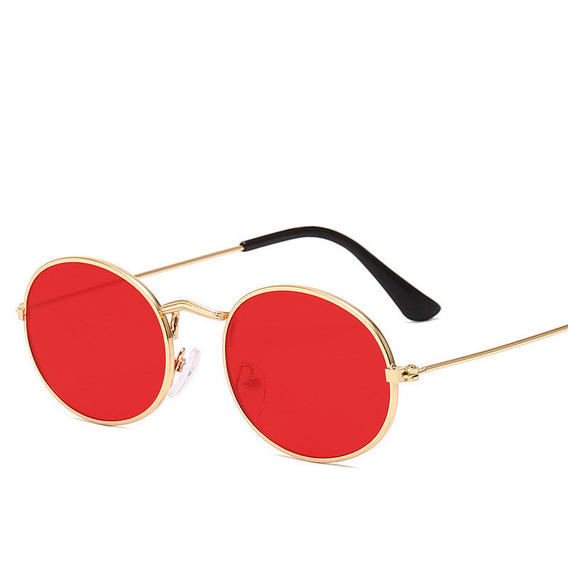 Nueva tendencia gafas de sol de montura redonda Retro gafas de sol de moda para hombres y mujeres gafas de sol ovaladas de gota de agua de Metal