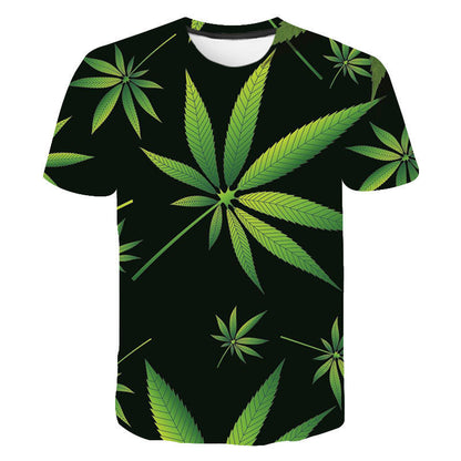 Men Casual Hawaiian Short Sleeve Printed T Shirt