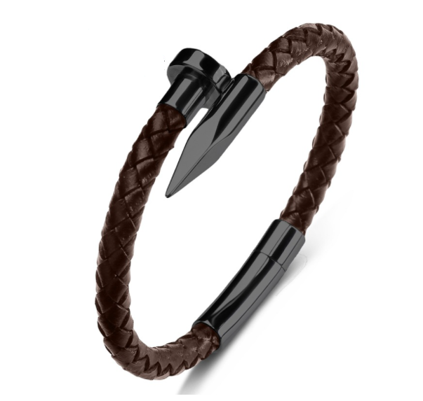 Men Genuine Leather Bullet Bracelet