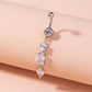 Shining Zircon Long Navel Body Piercing Jewelry For Women