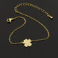 Four Petals Three Leaf Bracelet Charm Woman Jewelry Stainless Steel Friend Gift