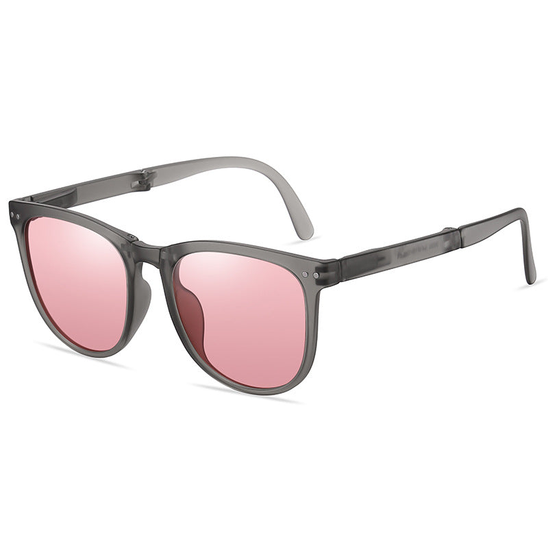 Men And Women Retro Square Polarized Folding Sunglasses