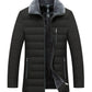 Men Lapel Short Padded Jacket Plus Velvet