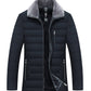 Men Lapel Short Padded Jacket Plus Velvet