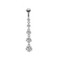 Crystal Button Ring Heart Belly Piercing