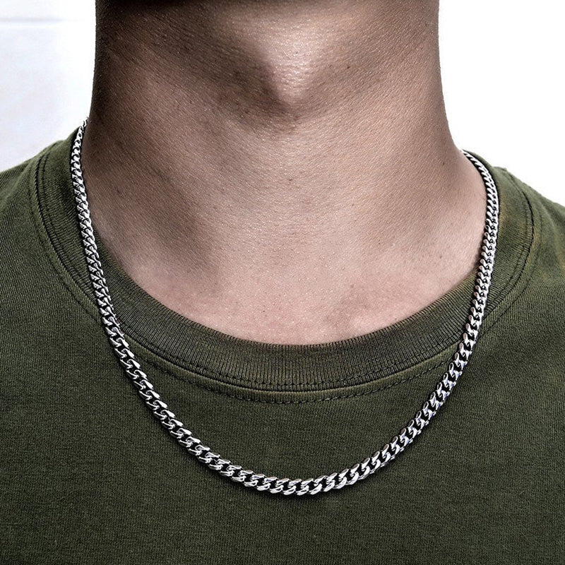 Collar de hombre de cadena de cuerda de cubo de moda de temperamento