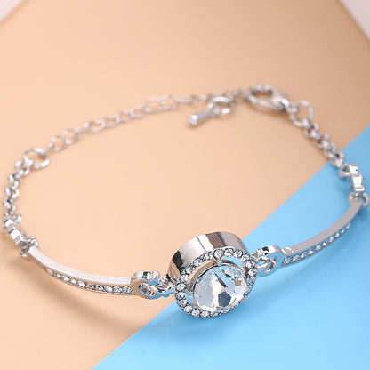 Pulsera Corazón Del Océano Para Mujer Cristal De Circón