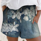 Printed Elastic High Waist Shorts Women