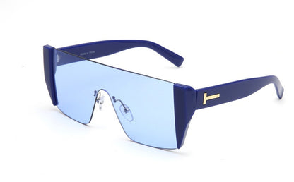 Gafas de sol de media montura de marca de marea de moda europea y americana Gafas de sol cuadradas con personalidad para hombres Gafas de sol decorativas salvajes