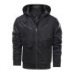 Men Leather Jacket Motorcycle PU Hooded Solid Thick Men Coats