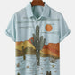 Position Printed Button Casual Shirt For Men