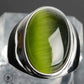 Stainless Steel Faux Opal Rings Titanium