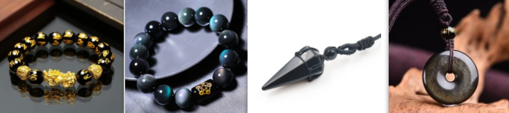 Pulsera valiente de oro y arena de Vietnam, joyería de obsidiana para hombres y mujeres