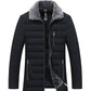 Men Lapel Short Padded Jacket Plus Velvet