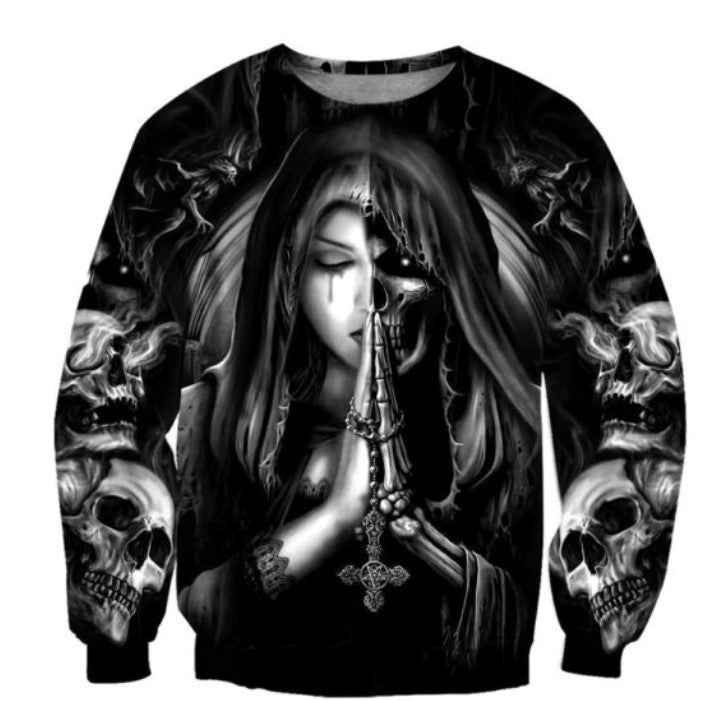 Sudadera 3D de anime con calavera de Halloween