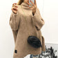 Casual Solid Color Long Sleeved Sweater For Women