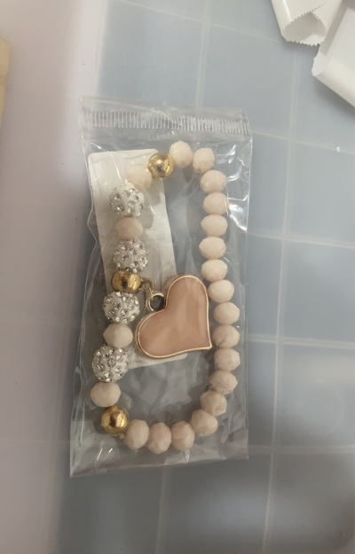 Pulsera de cristal elástica y pulseras de corazón