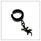 Tassel Black Earrings Without Pierced Cross Wolf Men And Women Tide Earrings