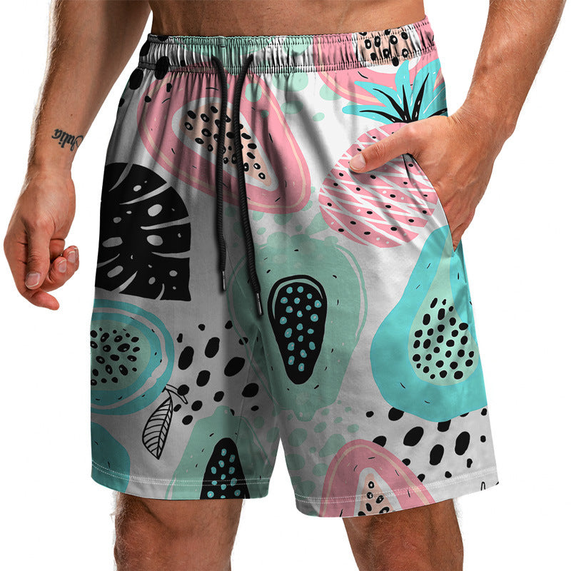 Novedad de verano, pantalones cortos con estampado 3D de la serie Leaf, pantalones sueltos de playa, pantalones cortos casuales de moda para hombres