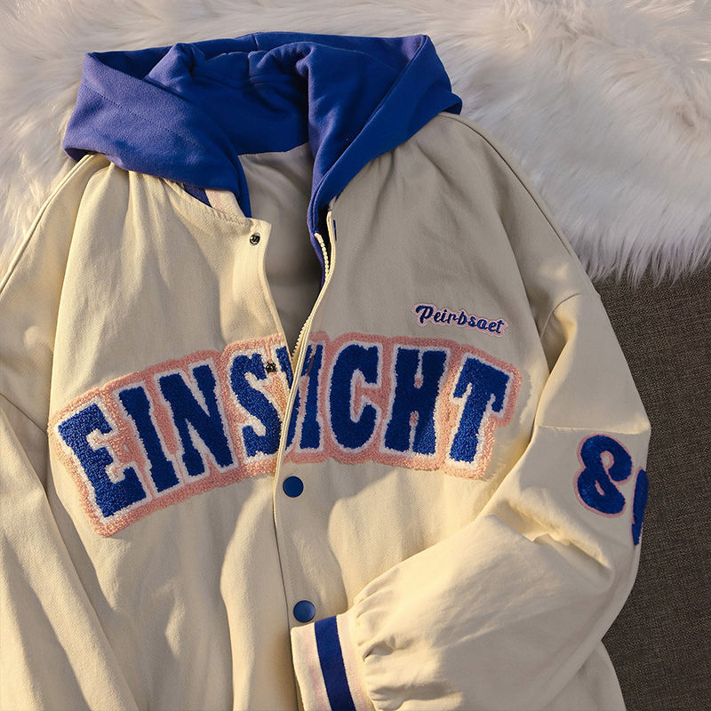 Chaqueta de pareja de diseño suelto para mujer uniforme de béisbol Retro americano